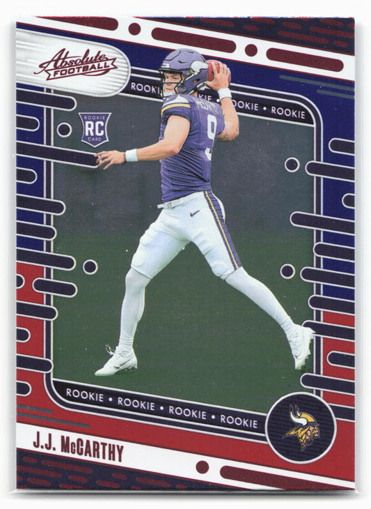 2024 Panini Absolute #110 J.J. McCarthy Red and Blue