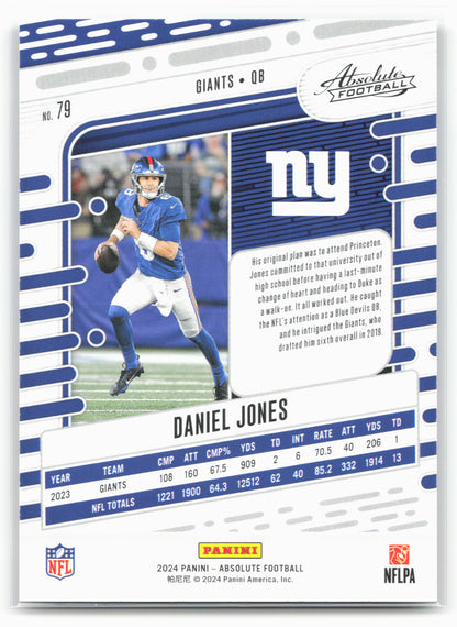 2024 Panini Absolute #79 Daniel Jones Red and Blue