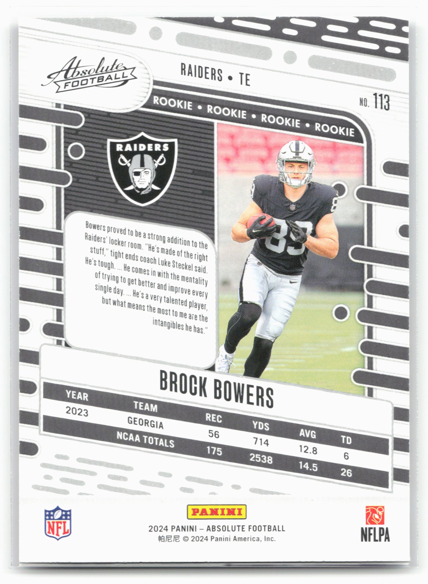 2024 Panini Absolute #113 Brock Bowers Red and Blue