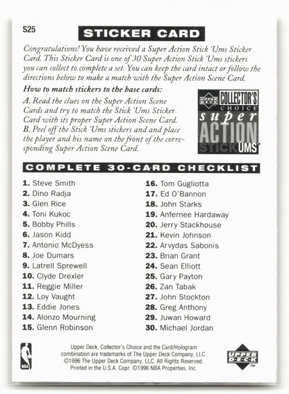 1996-97 Collector's Choice #S25 Gary Payton Super Action Stick 'Ums