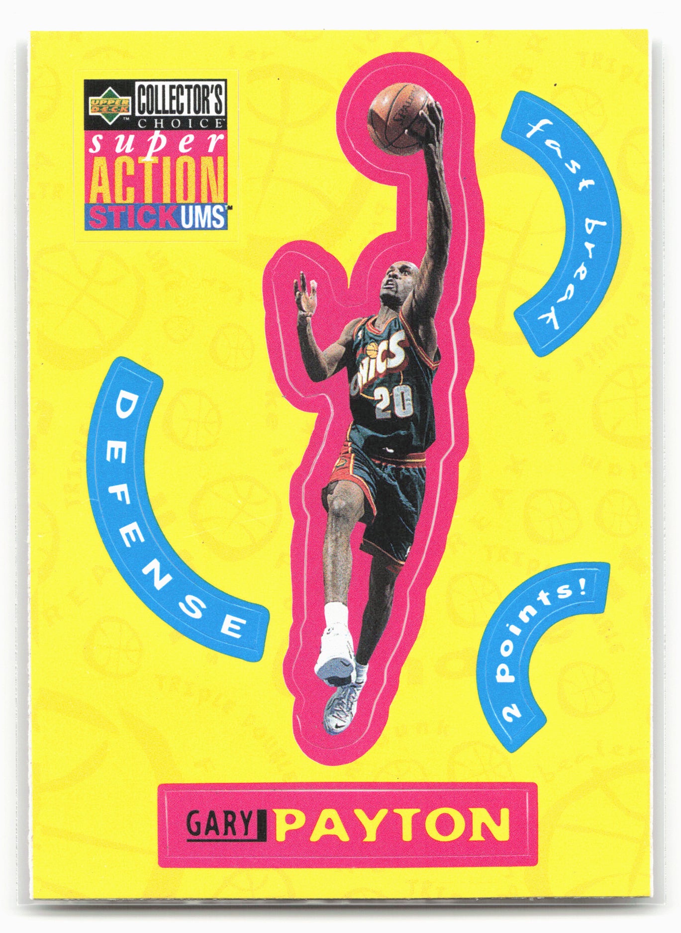 1996-97 Collector's Choice #S25 Gary Payton Super Action Stick 'Ums