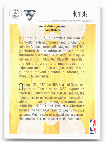 1991-92 Upper Deck Spanish #133 Charlotte Hornets Team History 24676