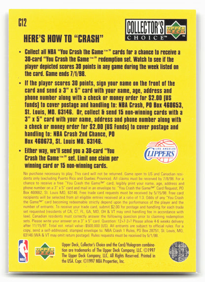 1997-98 Collector's Choice European #C12a Rodney Rogers You Crash the Game