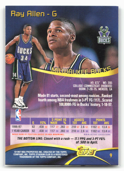 1997-98 Stadium Club #9 Ray Allen