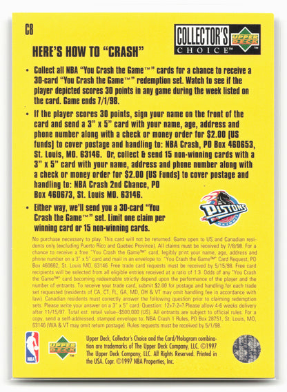 1997-98 Collector's Choice #C8b Lindsey Hunter You Crash the Game Scoring