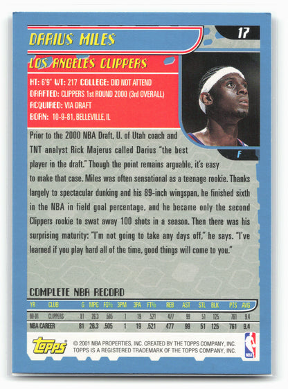 2001-02 Topps #17 Darius Miles