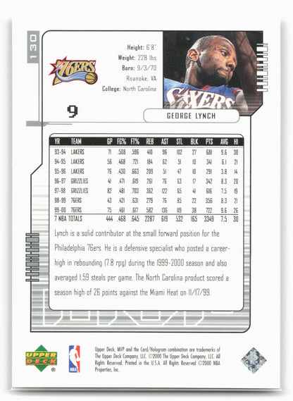 2000-01 Upper Deck MVP #130 George Lynch