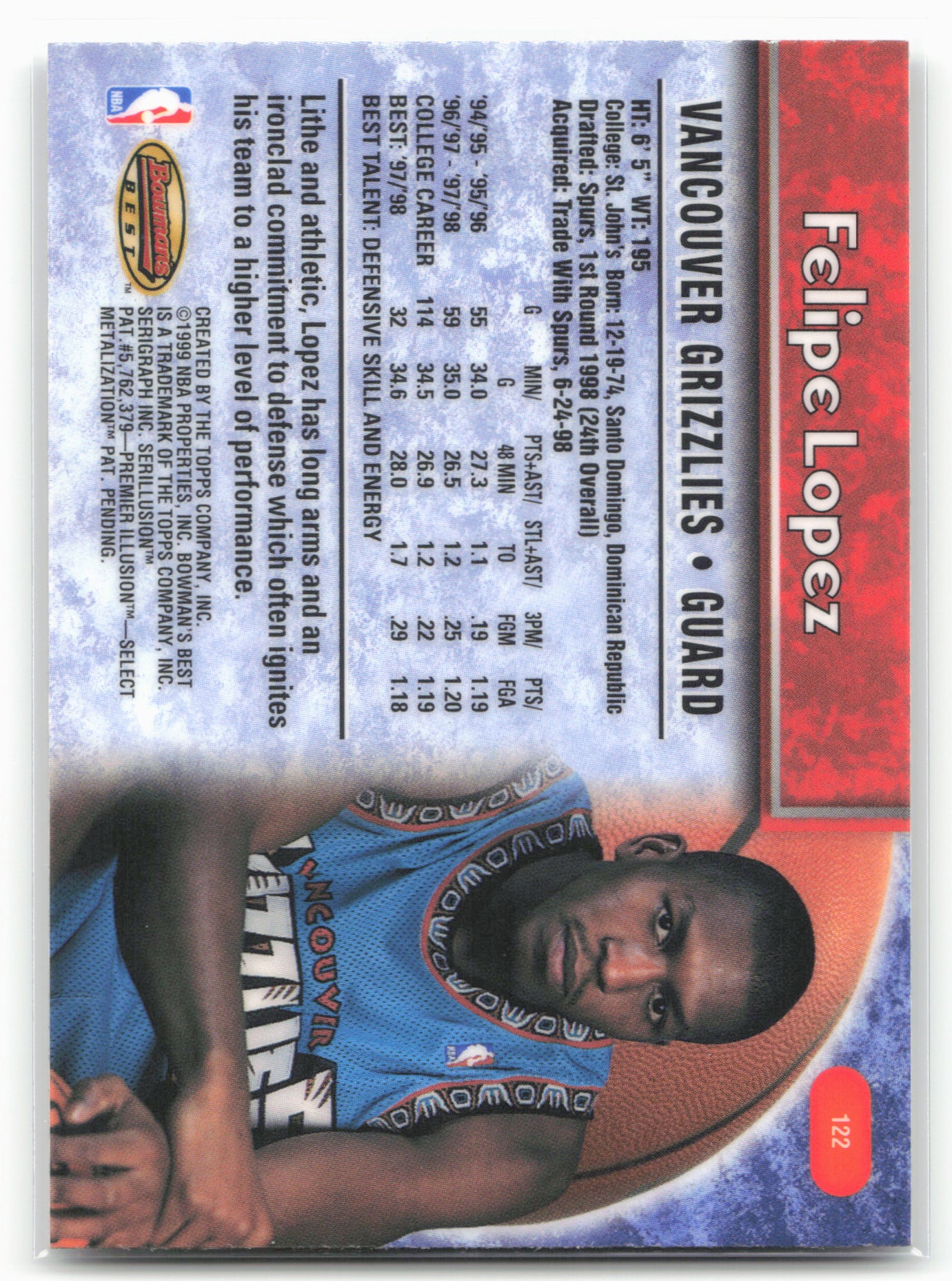 1998-99 Bowman's Best #122 Felipe Lopez