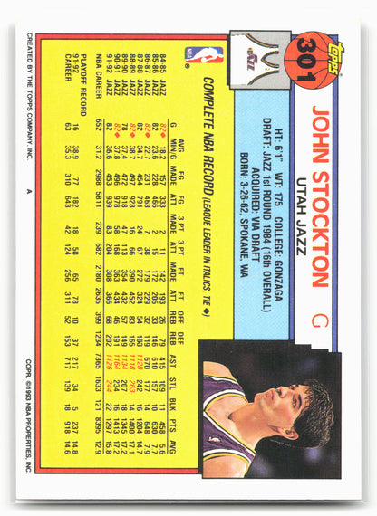 1992-93 Topps #301 John Stockton