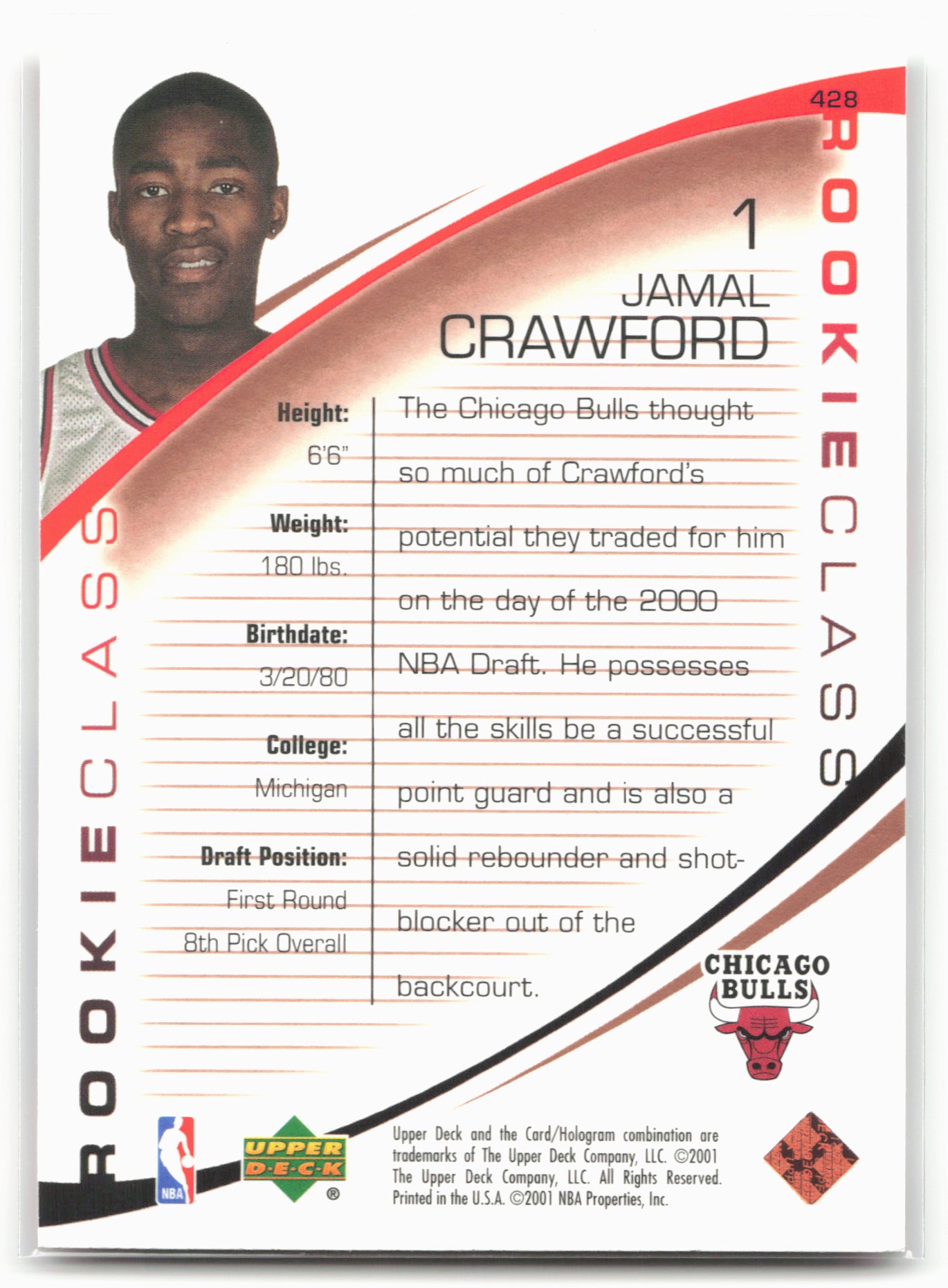 2000-01 Upper Deck #428 Jamal Crawford 24717