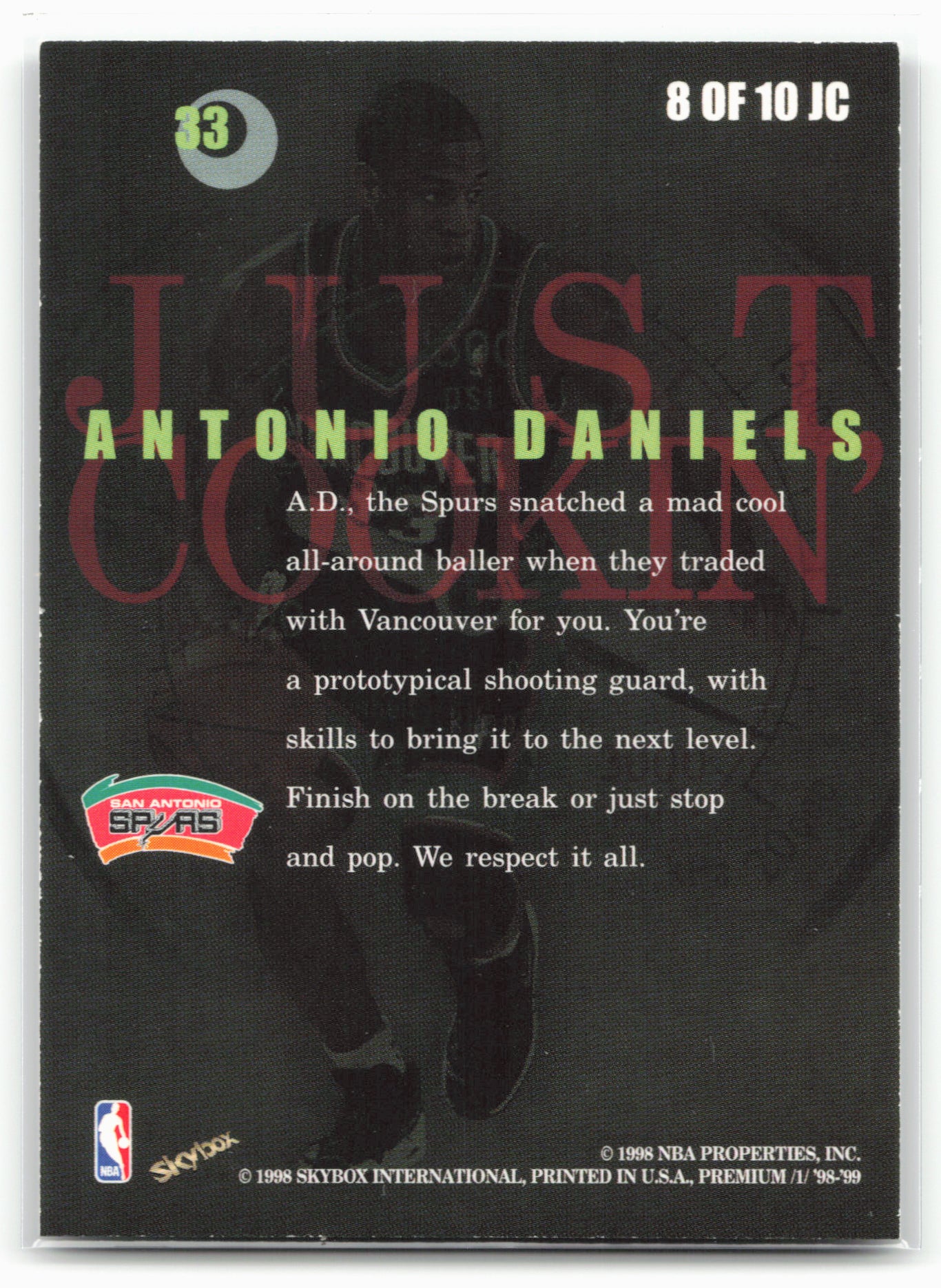 1998-99 SkyBox Premium #8 JC Antonio Daniels Just Cookin'