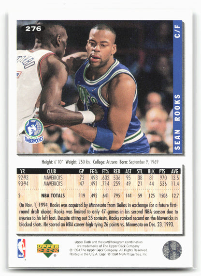 1994-95 Collector's Choice #276 Sean Rooks