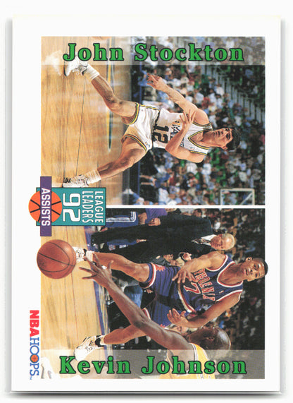1992-93 Hoops #326 John Stockton / Kevin Johnson LL