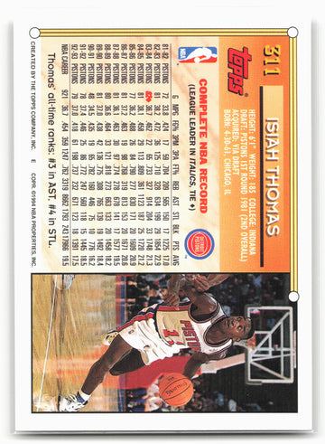 1993-94 Topps #311 Isiah Thomas Gold 24755