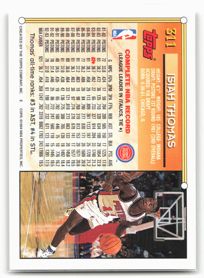 1993-94 Topps #311 Isiah Thomas Gold 24755