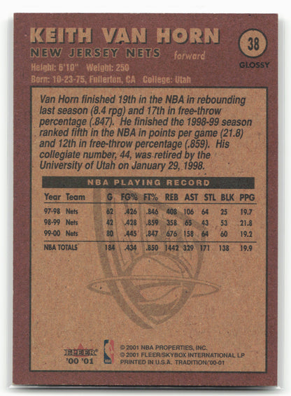 2000-01 Fleer Tradition Glossy #38 Keith Van Horn