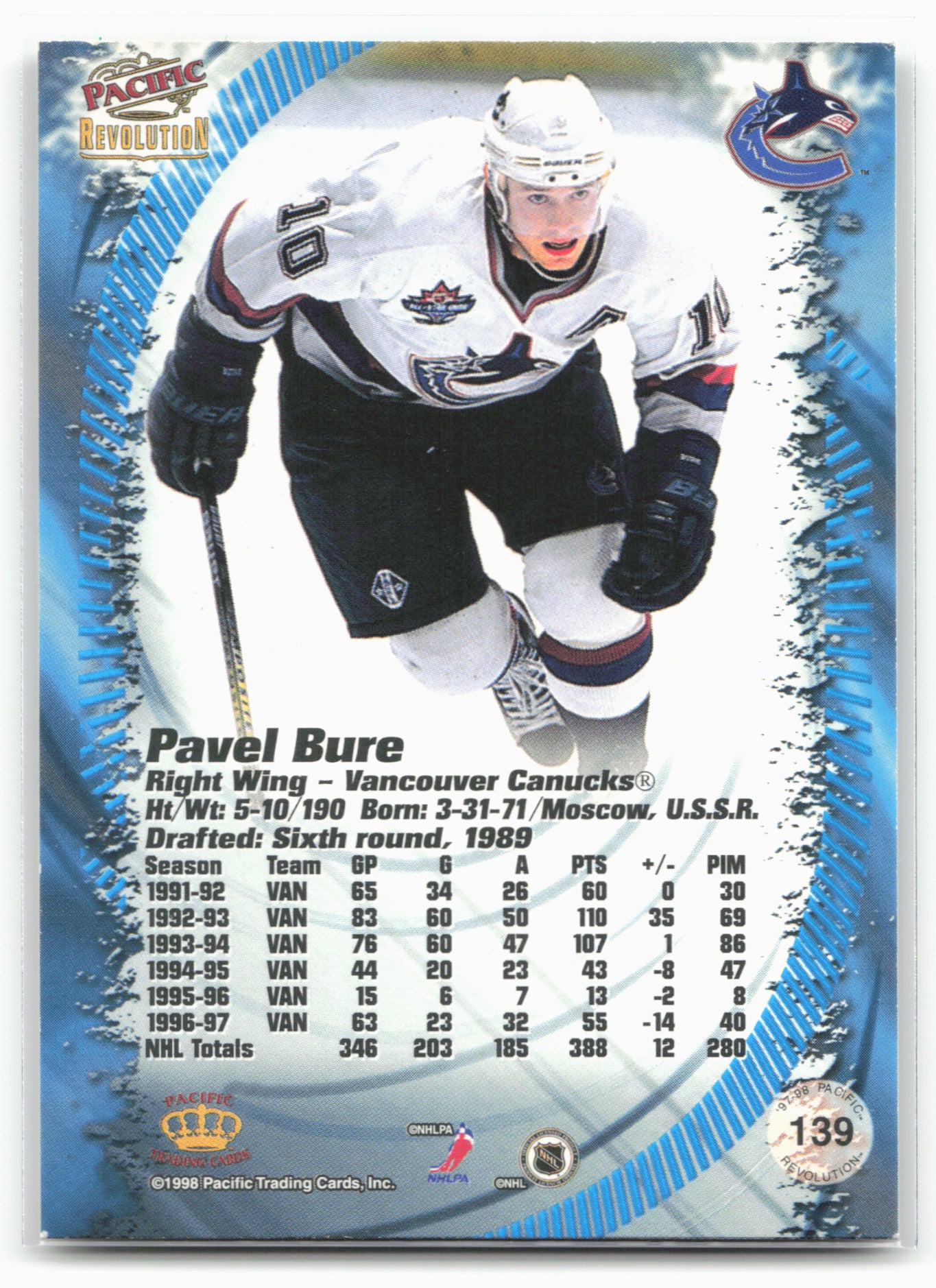 1997-98 Pacific Revolution #139 Pavel Bure