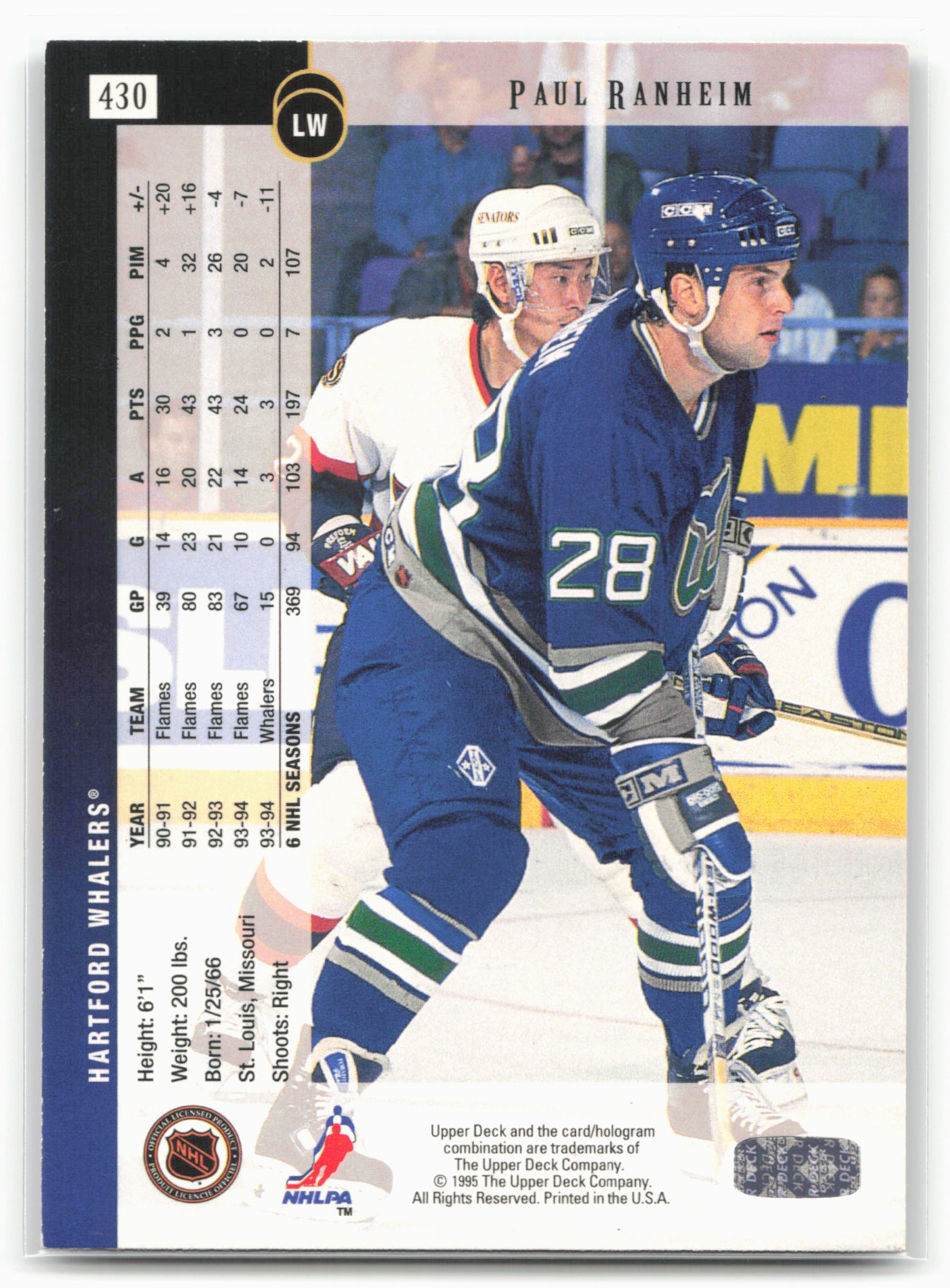1994-95 Upper Deck #430 Paul Ranheim