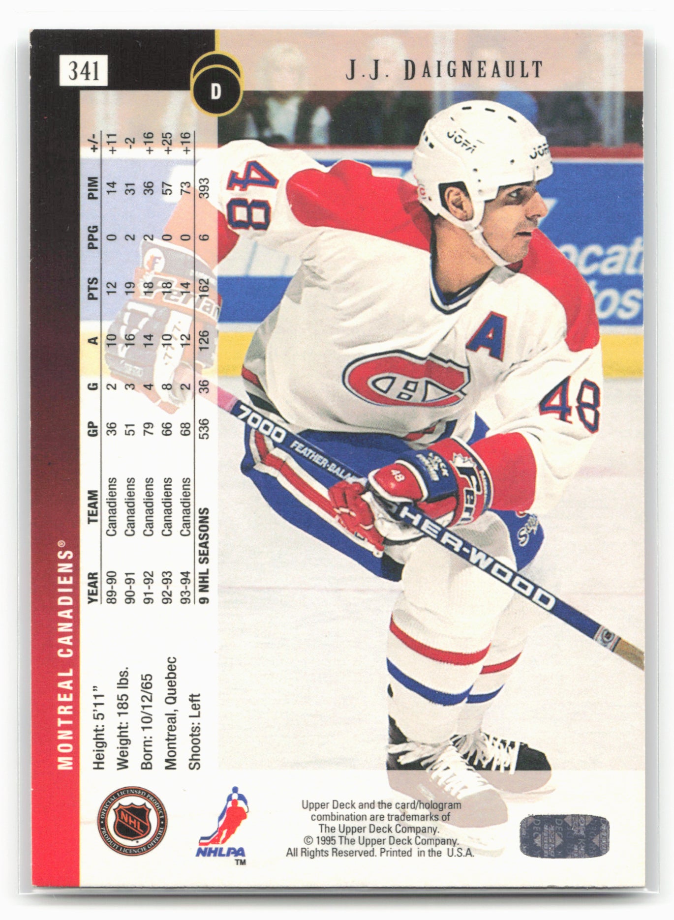 1994-95 Upper Deck #341 J.J. Daigneault