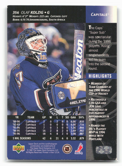 1996-97 Upper Deck #354 Olaf Kolzig
