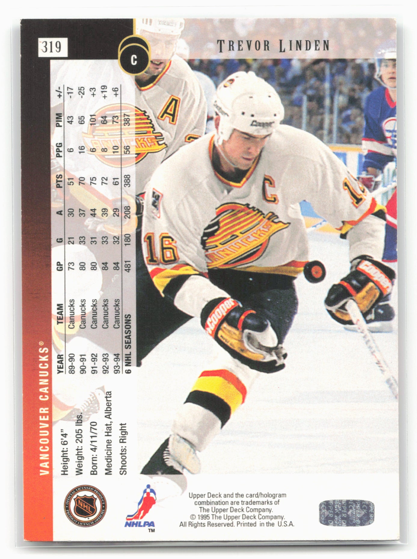 1994-95 Upper Deck #319 Trevor Linden