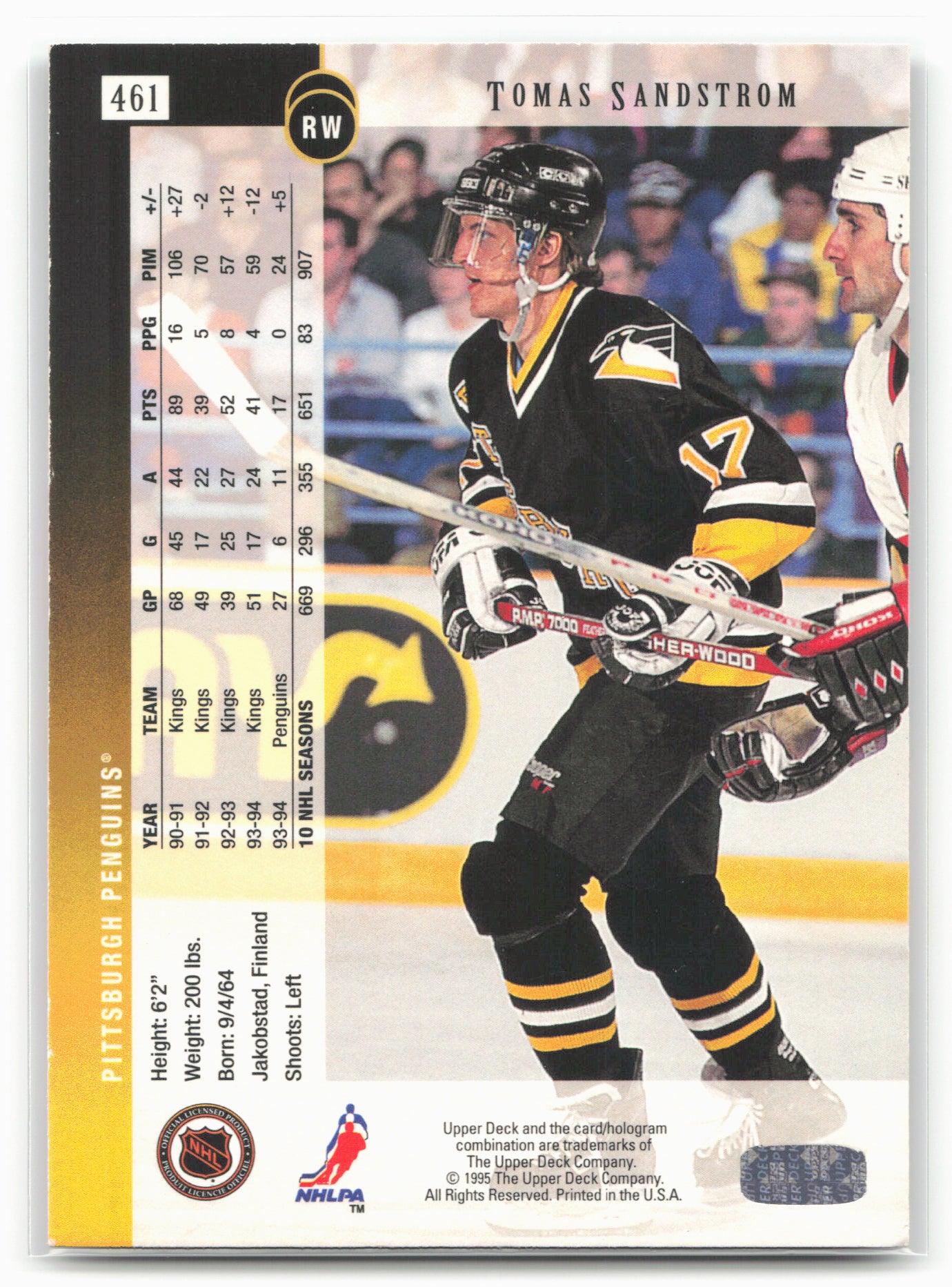 1994-95 Upper Deck #461 Tomas Sandstrom