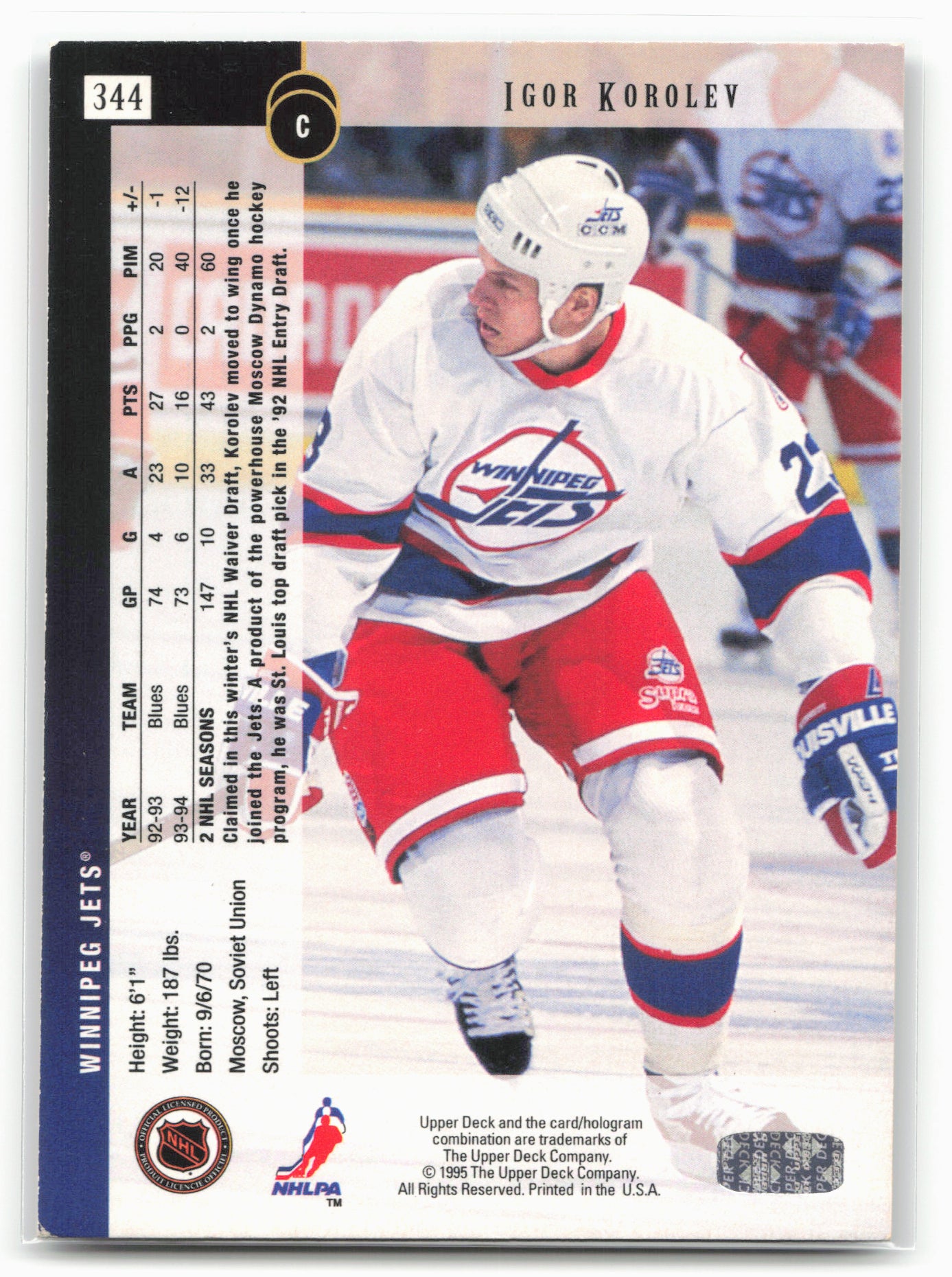 1994-95 Upper Deck #344 Igor Korolev