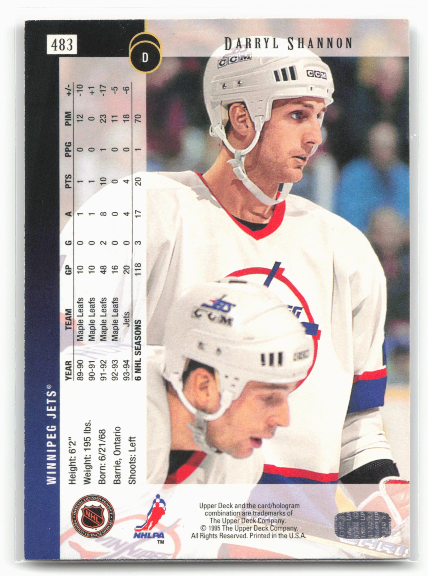 1994-95 Upper Deck #483 Darryl Shannon