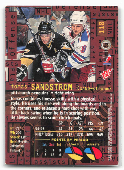 1995-96 Stadium Club #118 Tomas Sandstrom