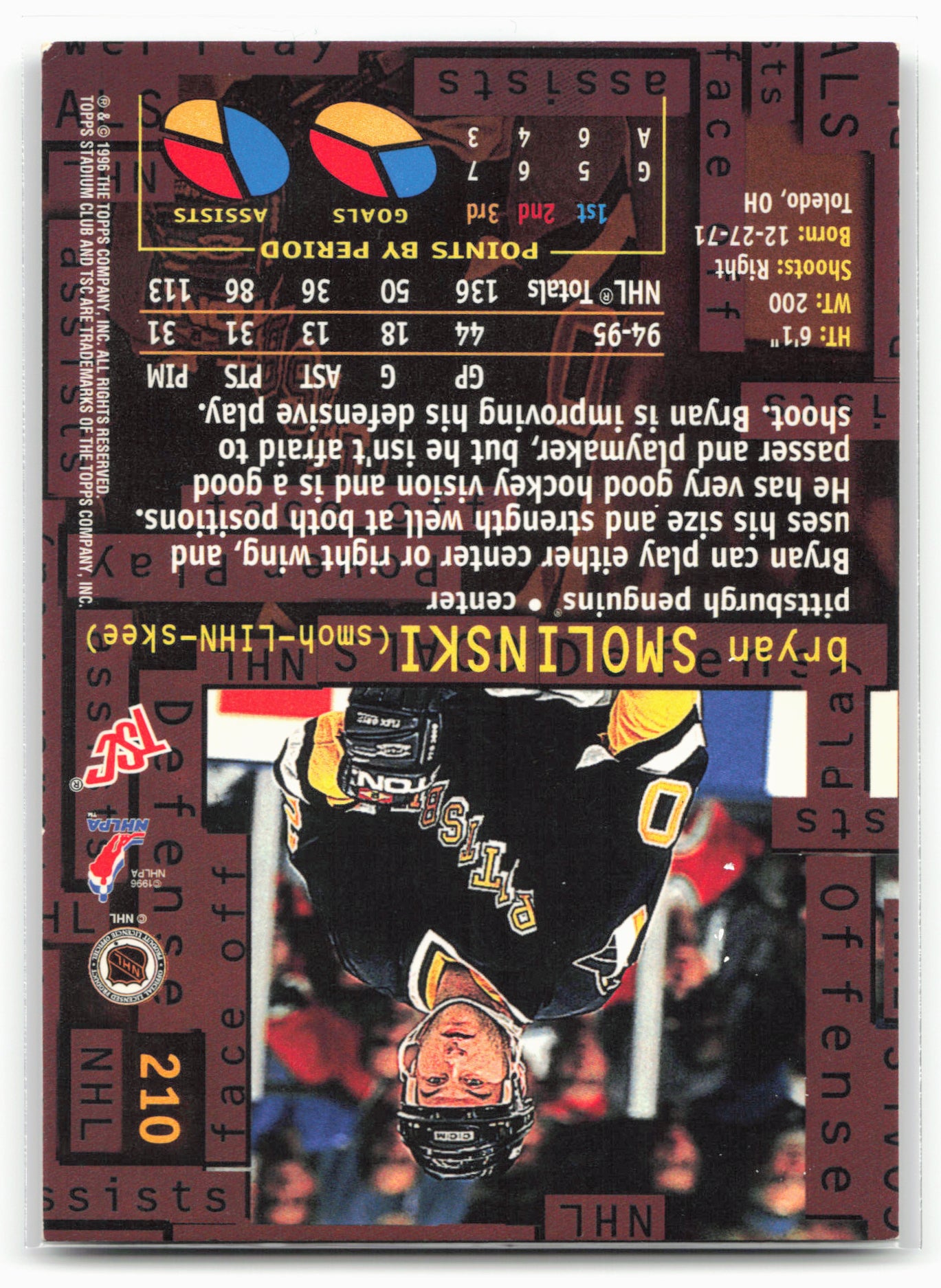1995-96 Stadium Club #210 Bryan Smolinski