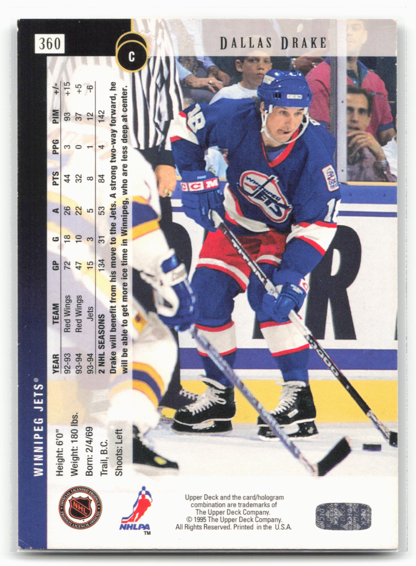 1994-95 Upper Deck #360 Dallas Drake