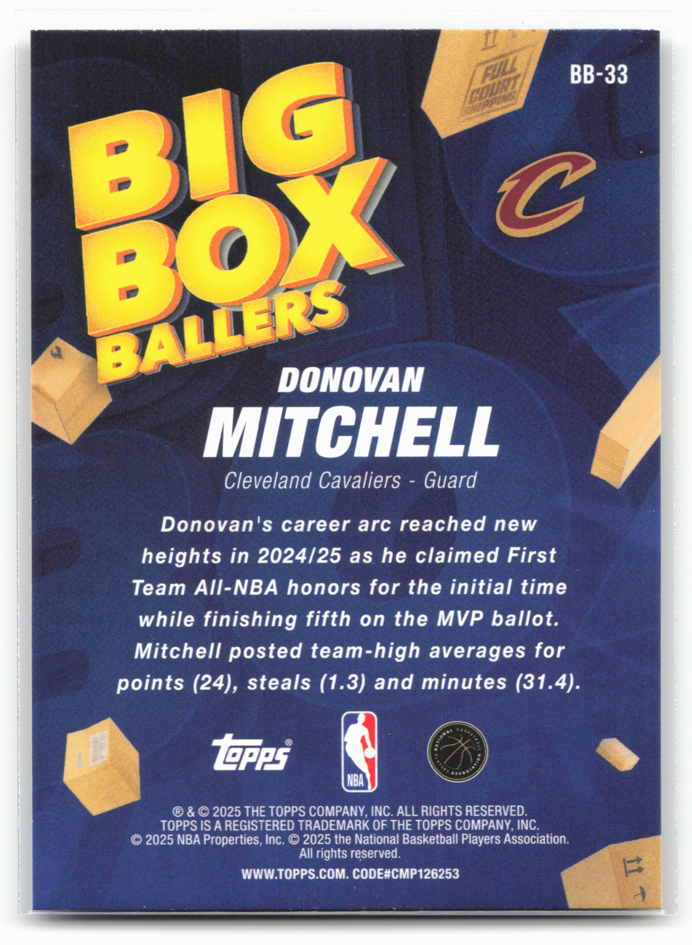 2025-26 Topps #BB-33 Donovan Mitchell Big Box Ballers 25002