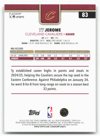 2025-26 Topps #83 Ty Jerome Crackleboard 25005
