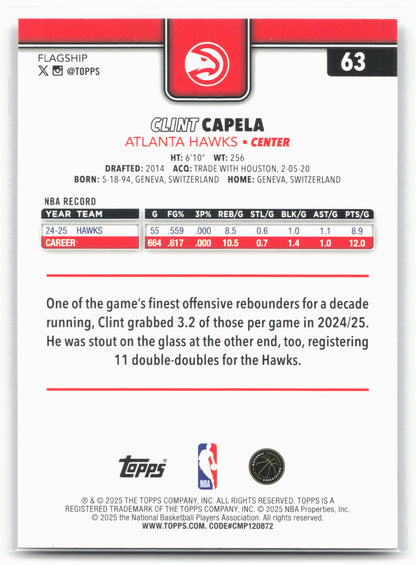 2025-26 Topps #63 Clint Capela Crackleboard 25009