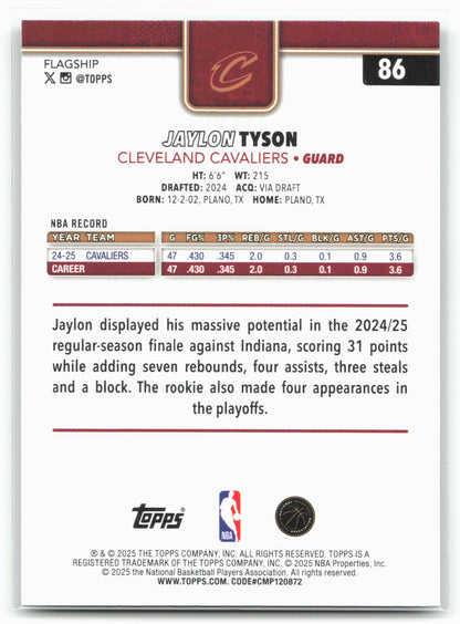 2025-26 Topps #86 Jaylon Tyson Crackleboard Green 71/99 25013