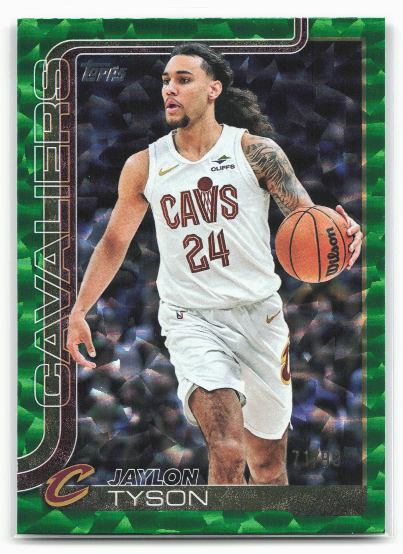 2025-26 Topps #86 Jaylon Tyson Crackleboard Green 71/99 25013