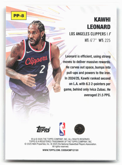 2025-26 Topps #PP-8 Kawhi Leonard Power Players 25020