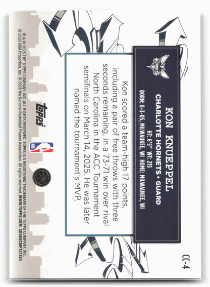 2025-26 Topps #CC-4 Kon Knueppel Clutch City Prospects Holo Foil 25039