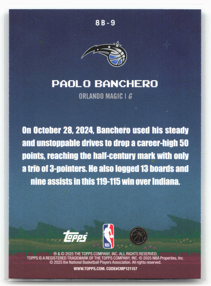 2025-26 Topps #8B-9 Paolo Banchero 8-Bit Ballers 25043