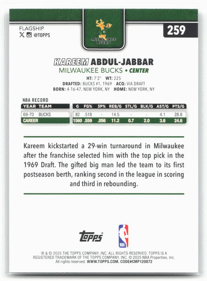 2025-26 Topps #259 Kareem Abdul-Jabbar Holo Foil 25045