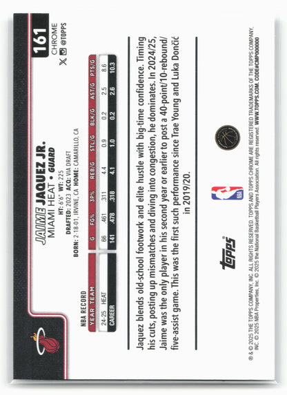 2025-26 Topps Chrome #161 Jaime Jaquez Jr. X-Fractors