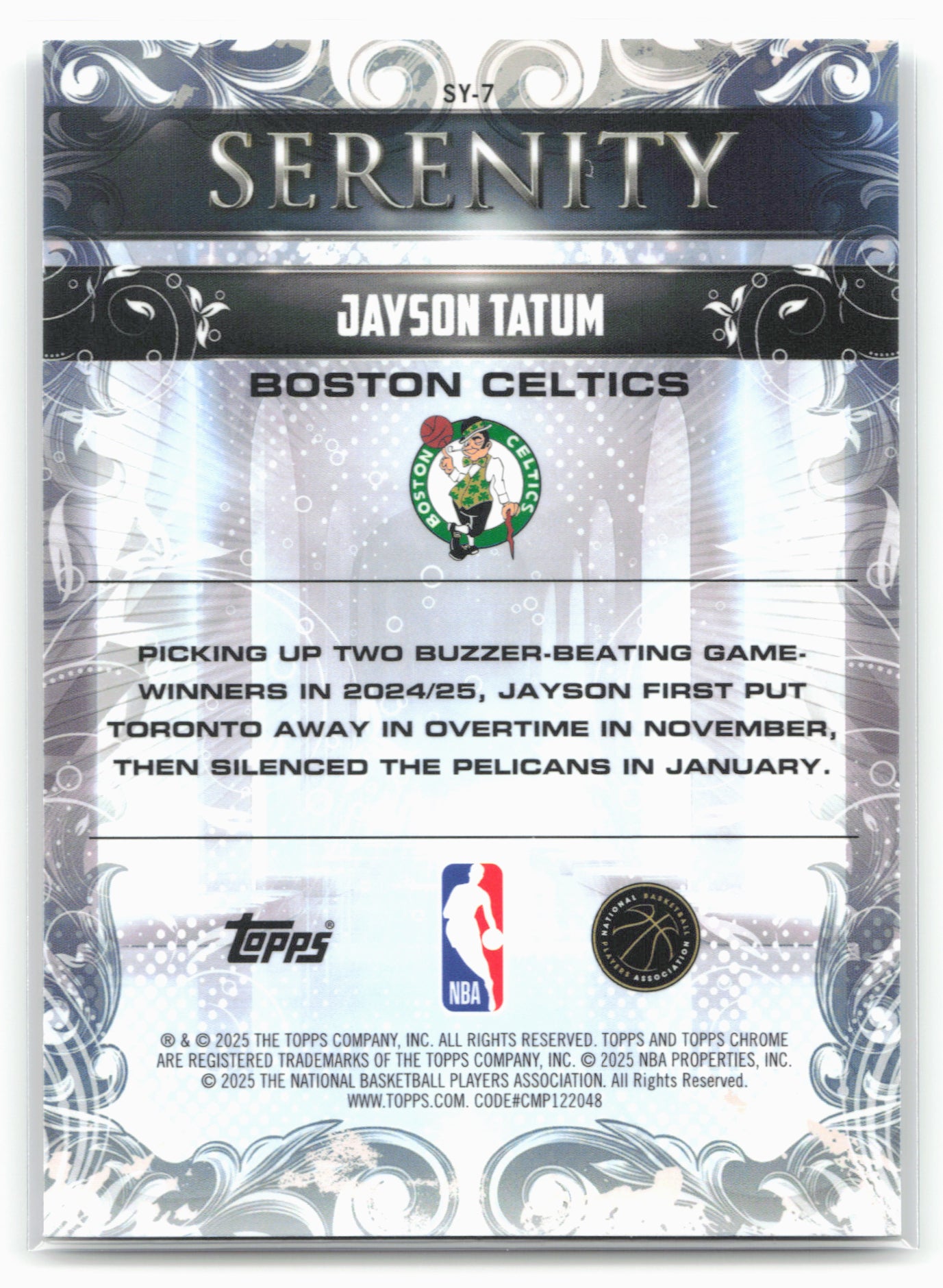 2025-26 Topps Chrome #SY-7 Jayson Tatum Serenity