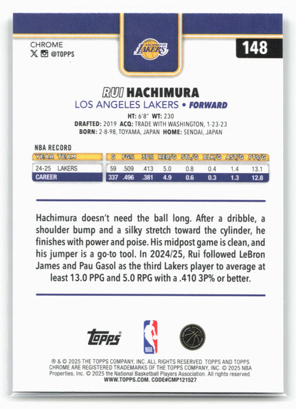 2025-26 Topps Chrome #148 Rui Hachimura X-Fractors
