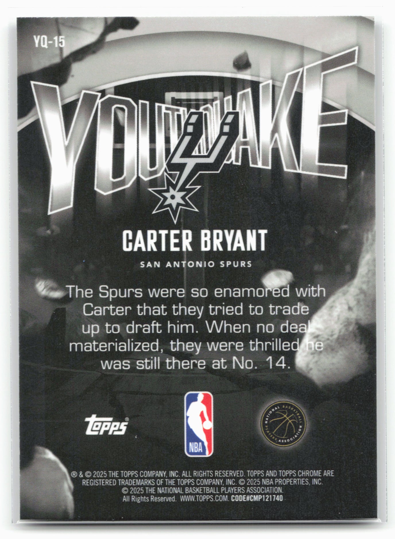 2025-26 Topps Chrome #YQ-15 Carter Bryant YOUTHQUAKE