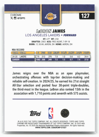 2025-26 Topps Chrome #127 LeBron James