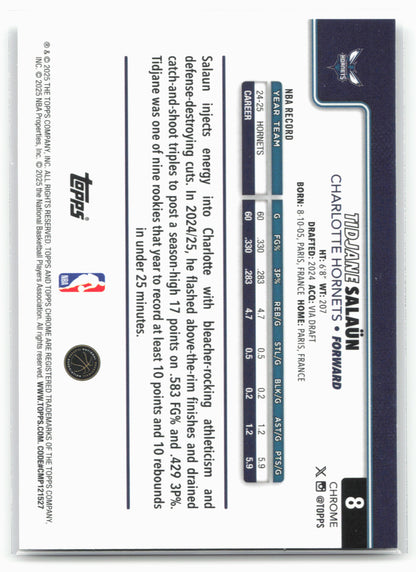 2025-26 Topps Chrome #8 Tidjane Salaün