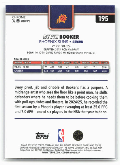 2025-26 Topps Chrome #195 Devin Booker