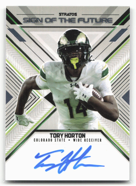 2024 Pulse Stratos #SF-TH Tory Horton Sign Of the Future Autograph Green