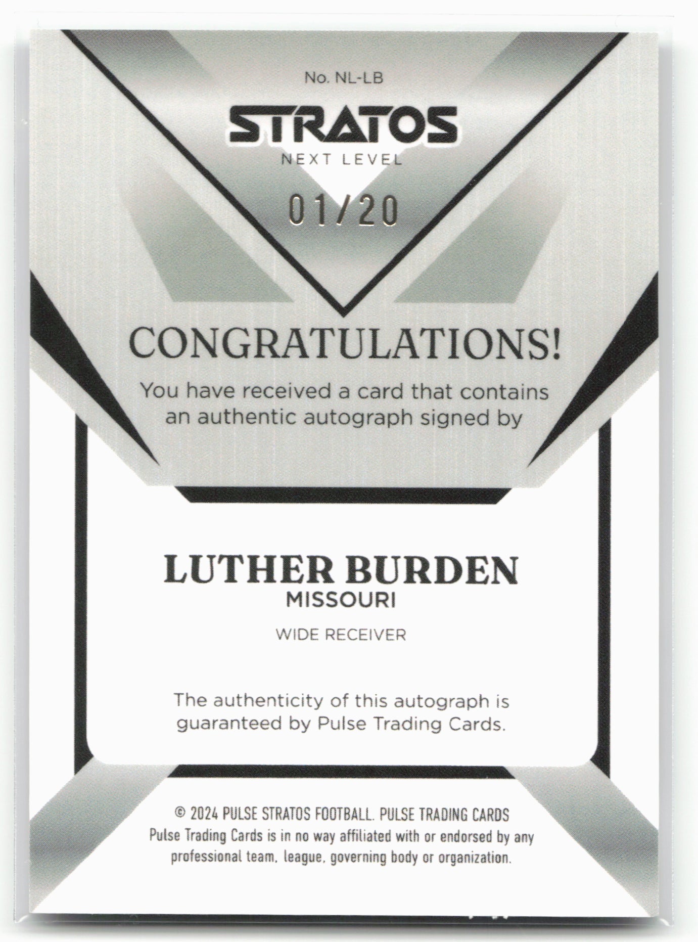 2024 Pulse Stratos #NL-LB Luther Burden Next Level  /20