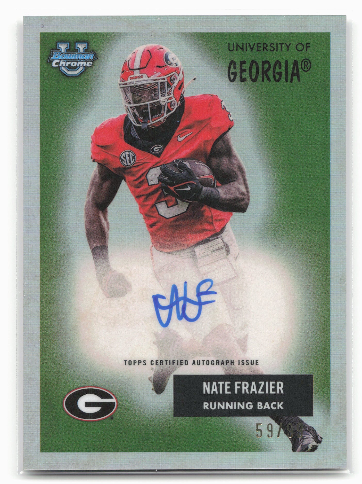 2025 Bowman University Chrome #55AV-NF Nate Frazier 1955 Bowman Autographs #/99